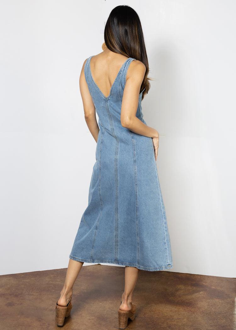 Womens Blumarine blue Denim Sleeveless Midi Dress | Harrods # {CountryCode}